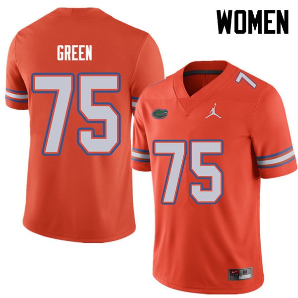 Jordan Brand Women #75 Chaz Green Florida Gators College Football Jersey Orange